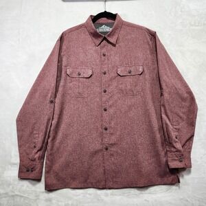 Crofts & Barrow Mens Red Quick Dry Long Sleeve Button Up Shirt Size Large